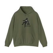 Green hoodie with a graphic design of a flight nurse/ninja with "CFRN" on their chest and the text "chaos fueled rescue ninja" on a white background