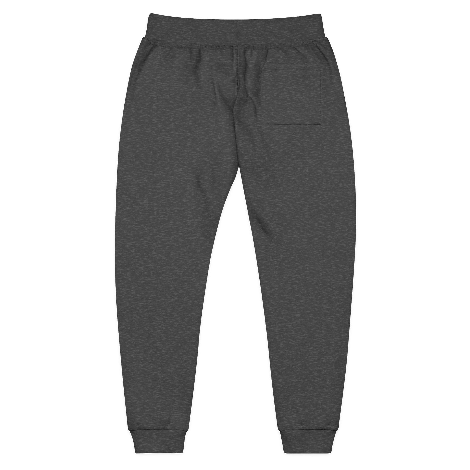 Dark gray sweatpants on a white background