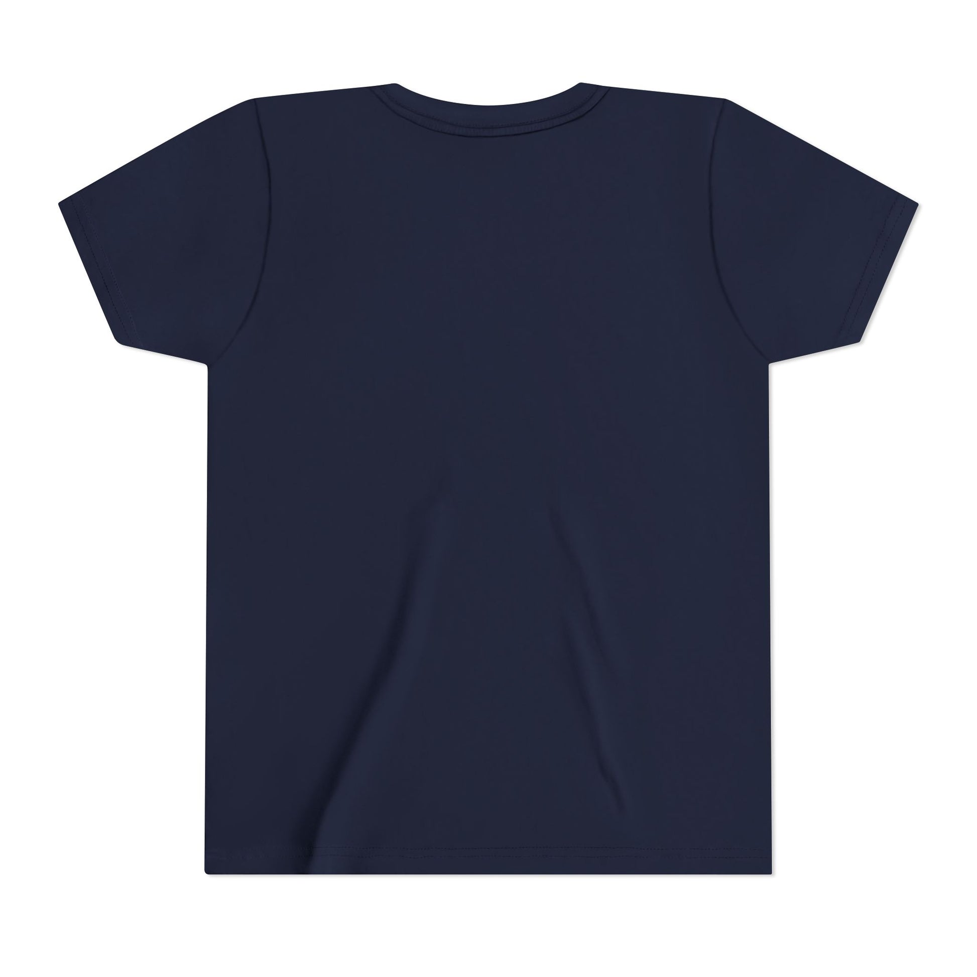 Navy blue t-shirt on a white background