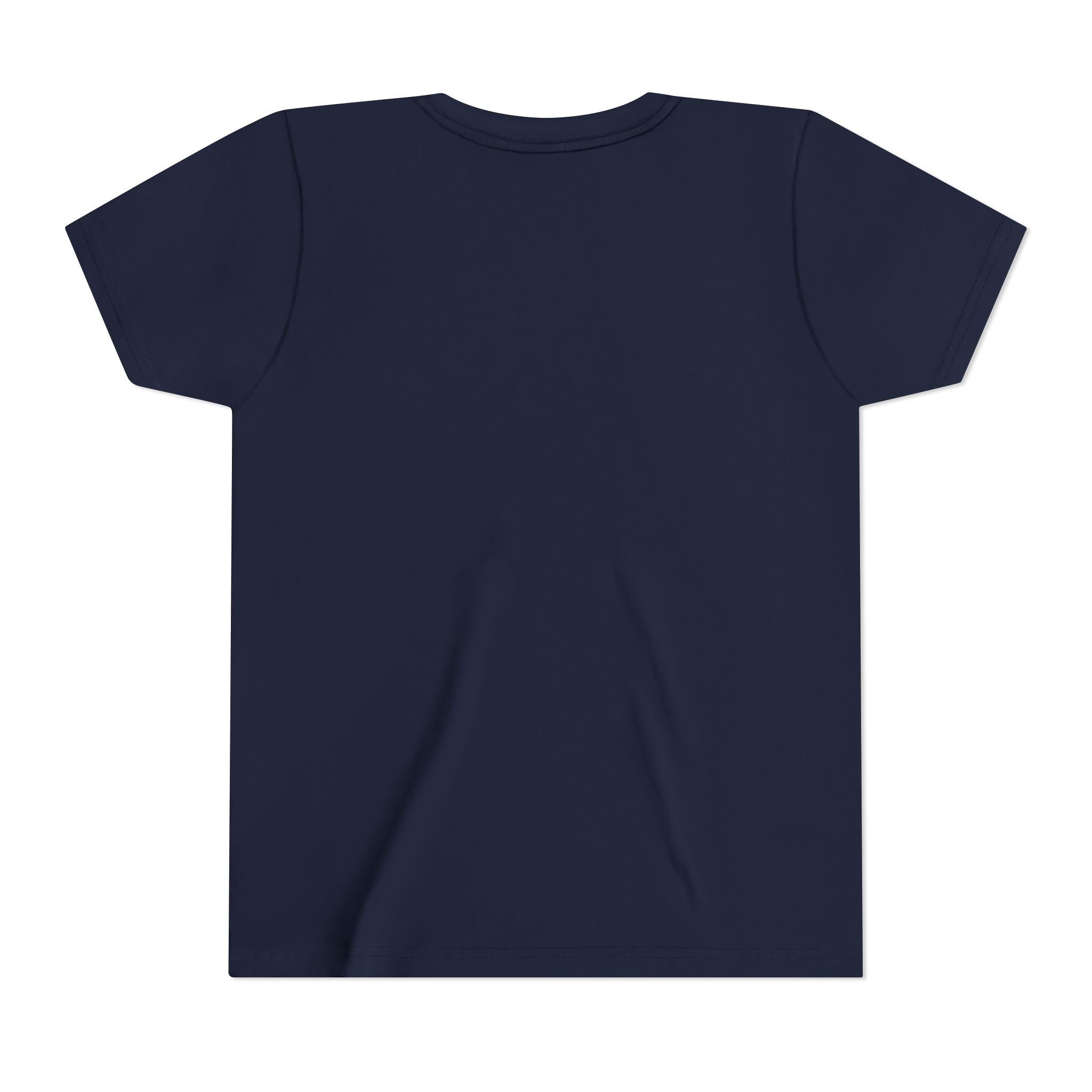 Navy blue t-shirt on a white background
