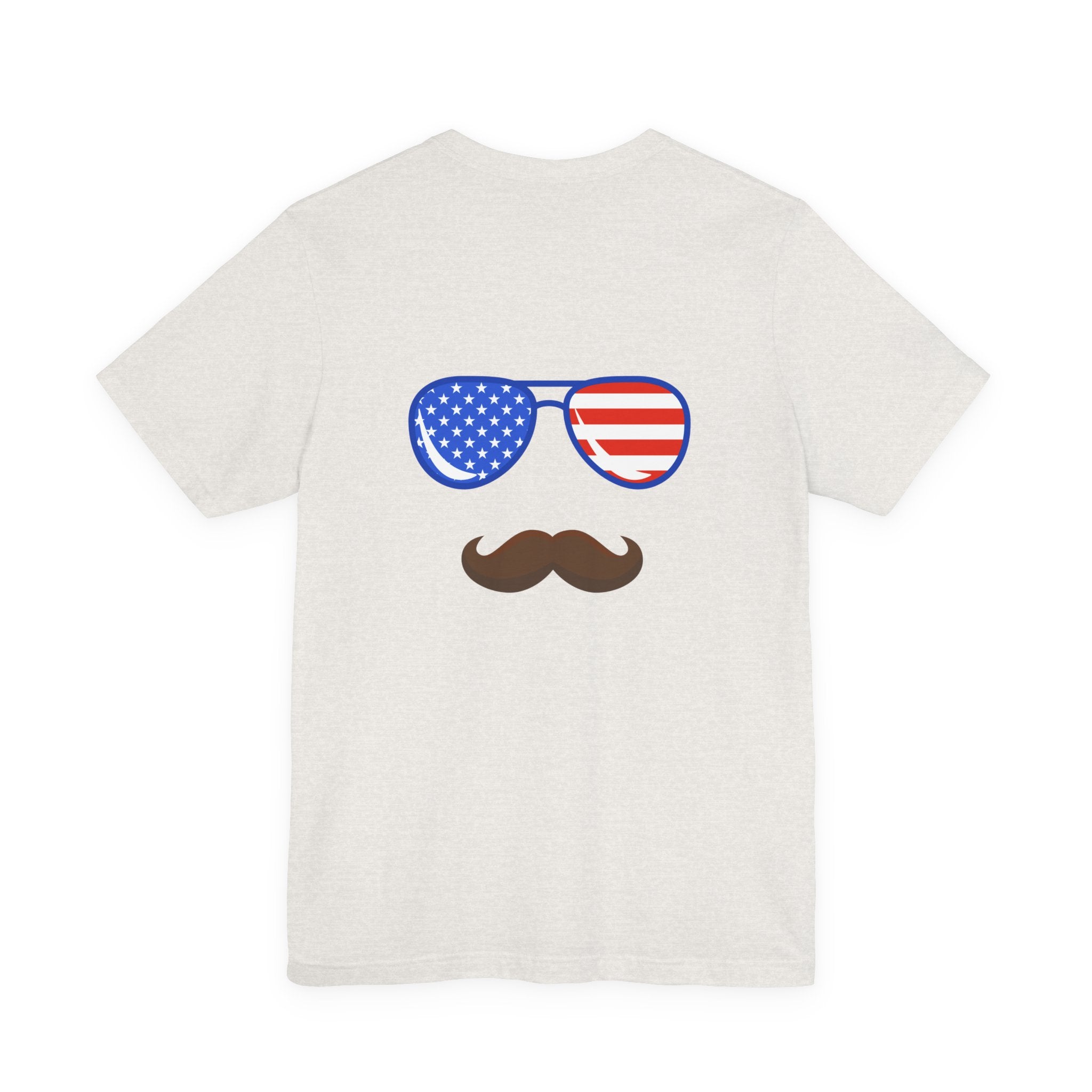 Patriotic Sunglasses & Mustache Flight Crew Tee