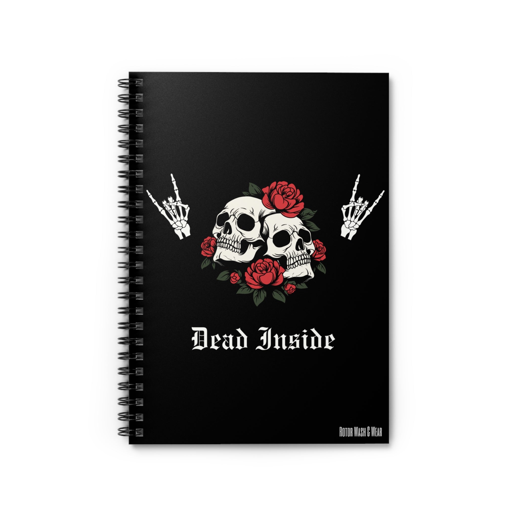 "Dead Inside" Gothic Skull & Roses Pocket Notebook