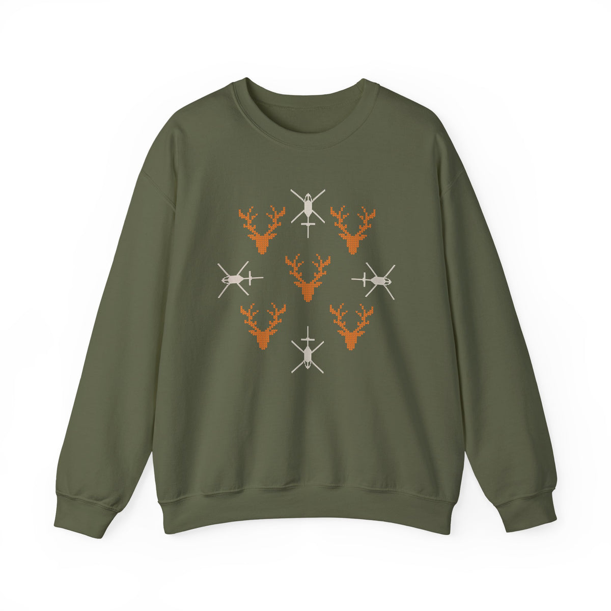 "Reindeer & Rotorwings" Ugly Holiday Crewneck Sweatshirt