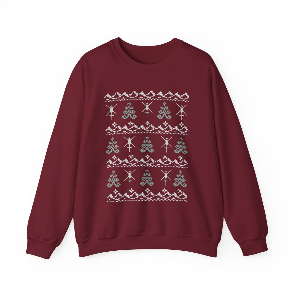 "Christmas Trees & Rotor Wash" Ugly Holiday Crewneck Sweatshirt
