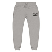Gray joggers with 'Flight Crew' embroidered text on a white background