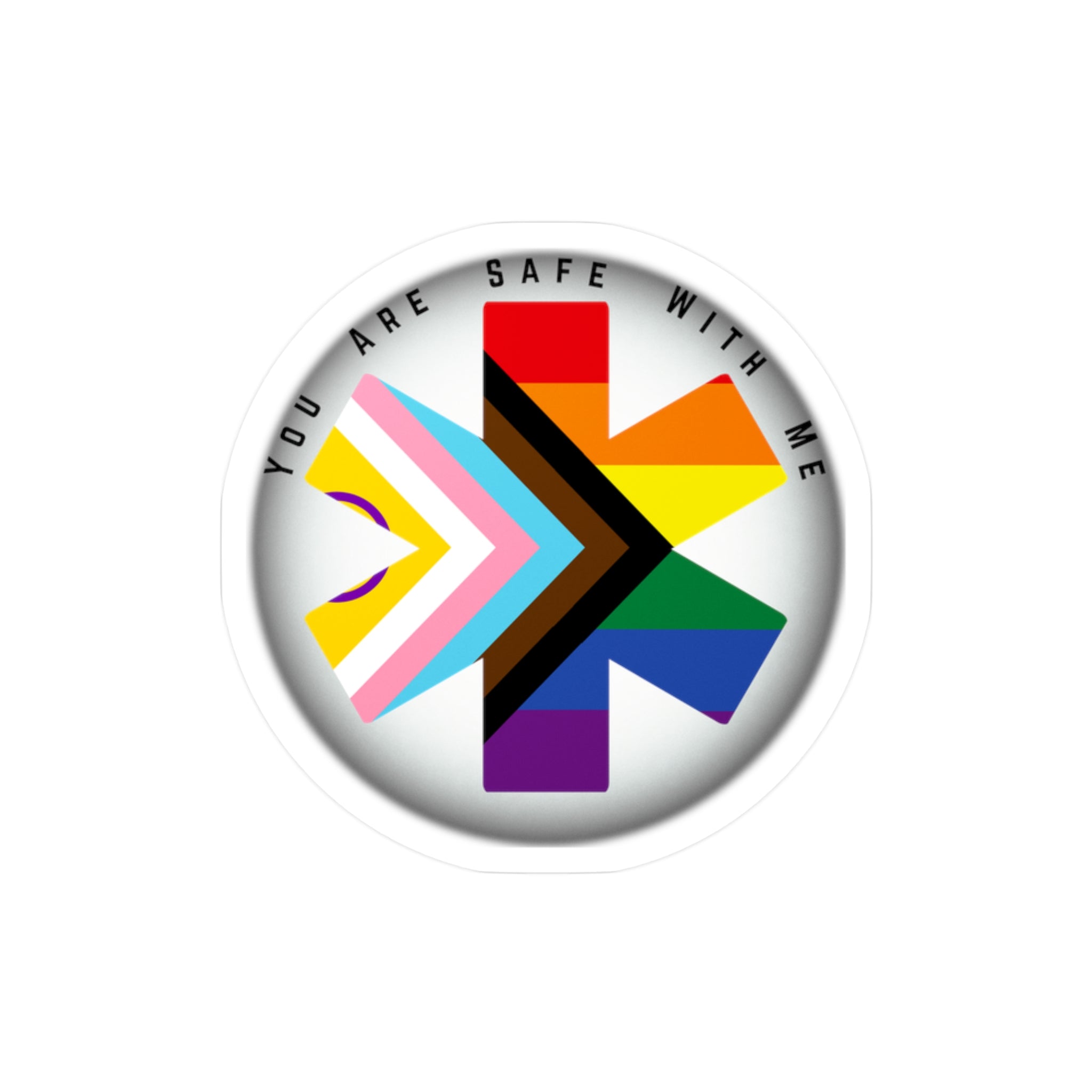 You Are Safe With Me Pride Kiss-Cut Sticker