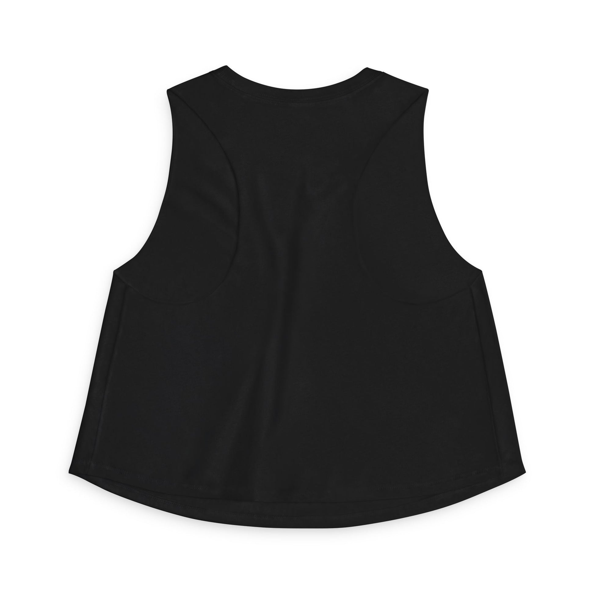 Black sleeveless top on a white background