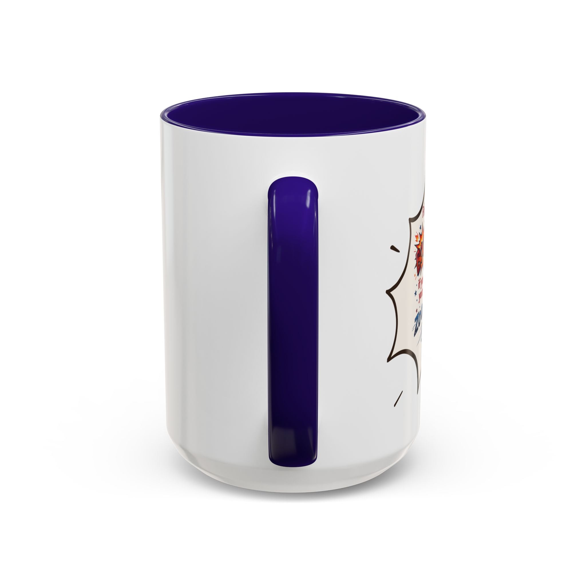 "Zoom Zoom Zoom" Comic Style Color Accent Mug