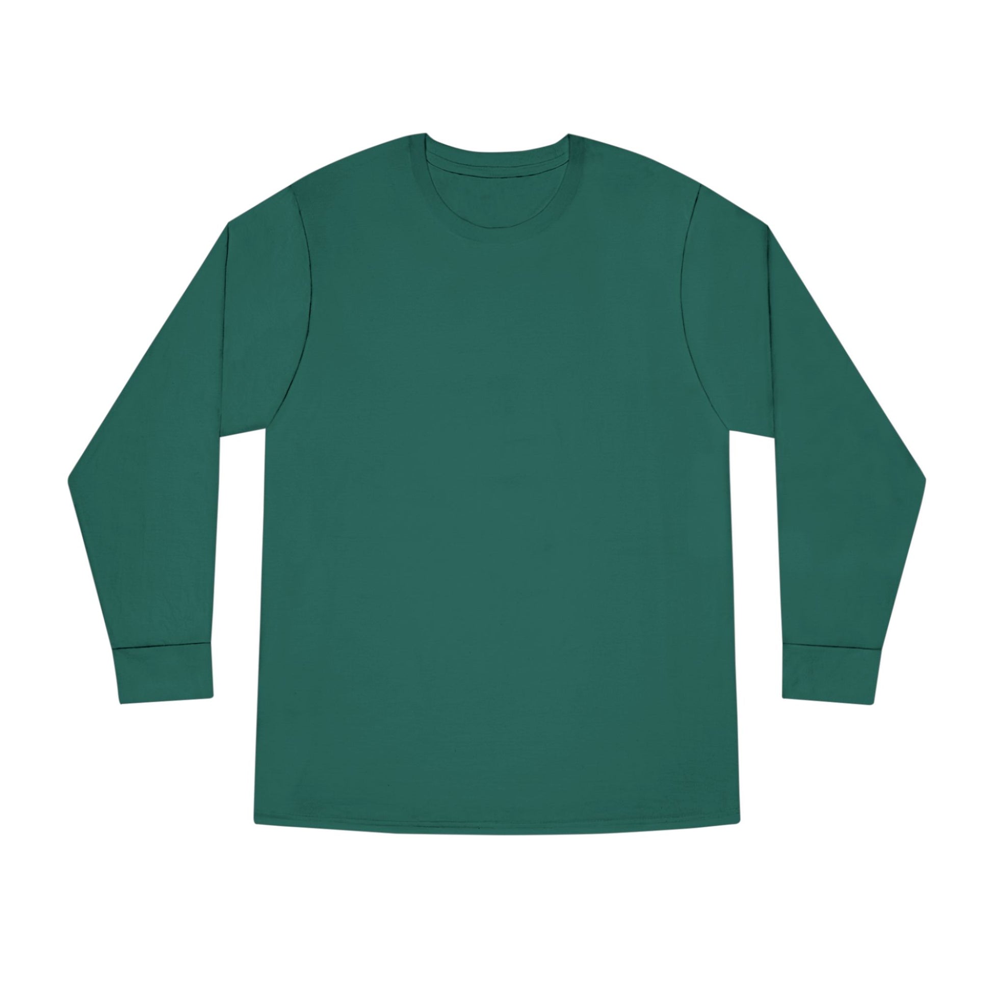 Green long-sleeve shirt on a white background