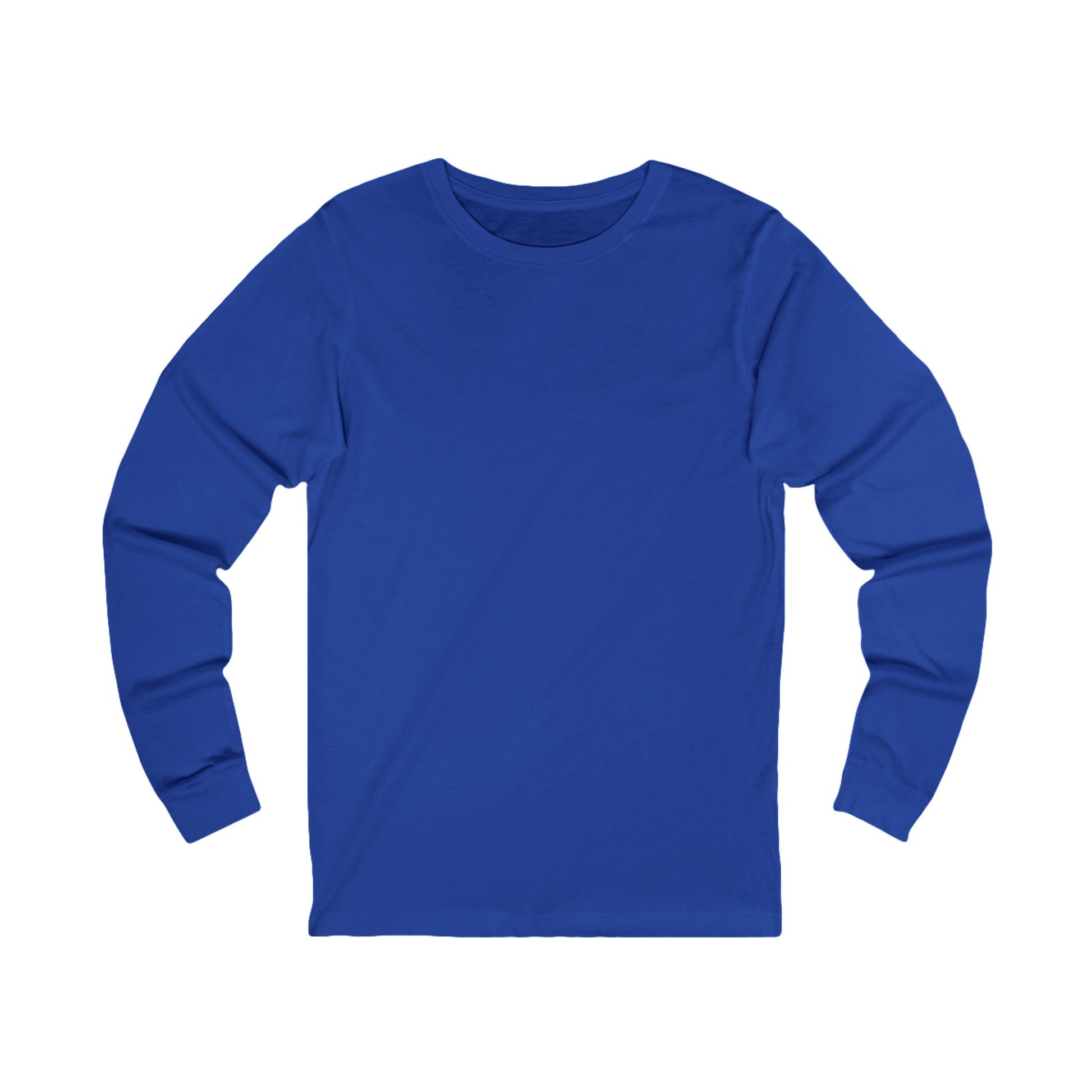 Blue long-sleeve shirt on a white background