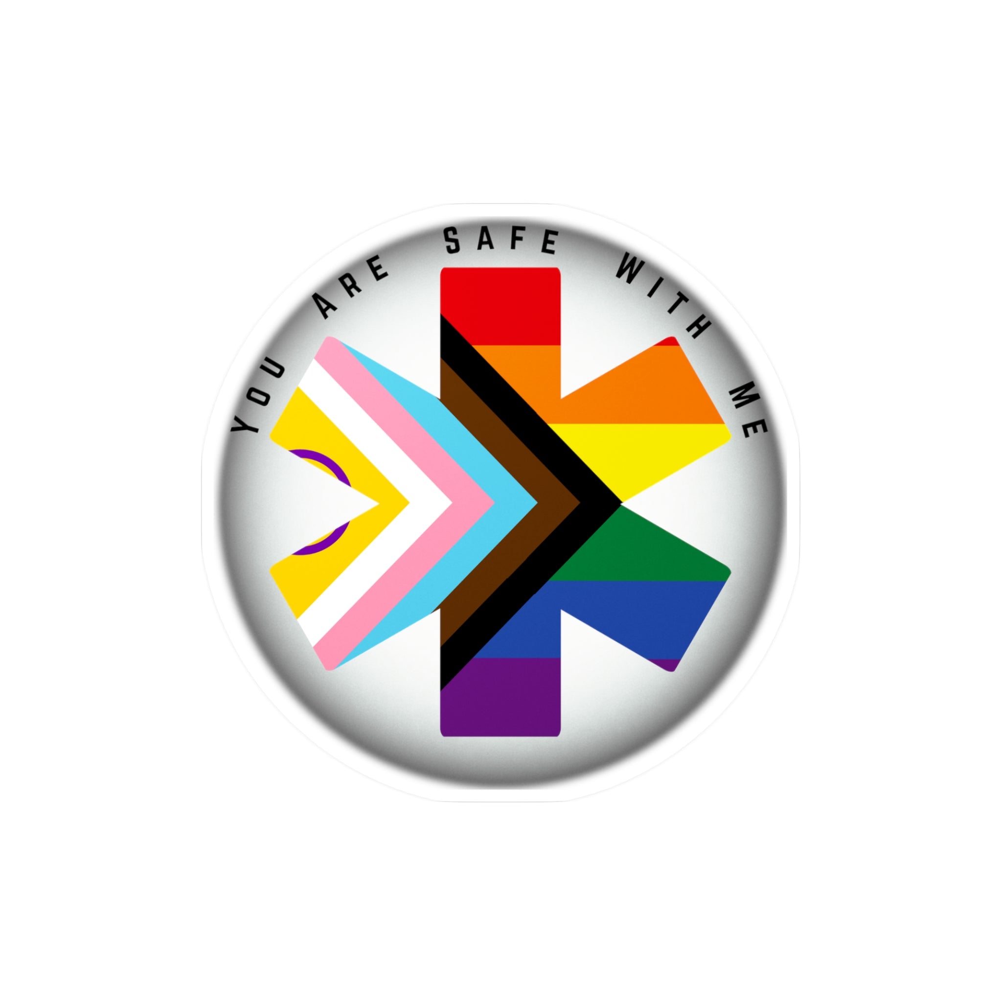 You Are Safe With Me Pride Kiss-Cut Sticker