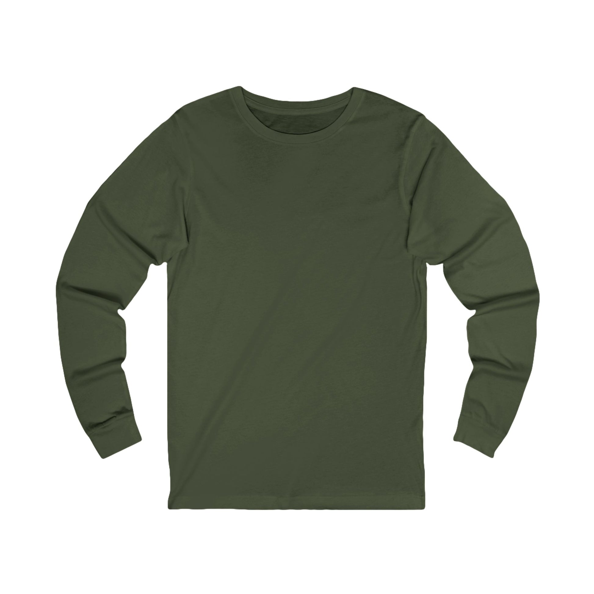 Green long-sleeve shirt on a white background