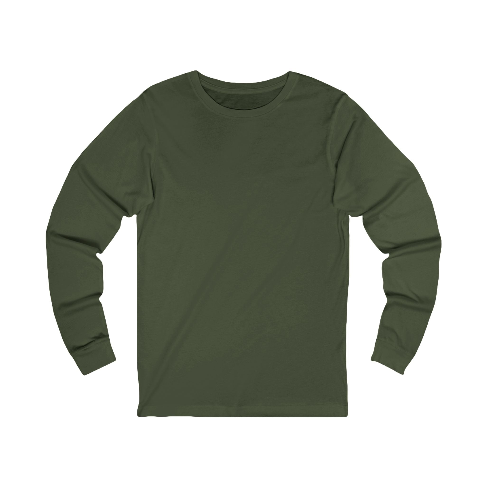 Green long-sleeve shirt on a white background
