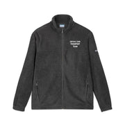 Dark gray Columbia fleece jacket with 'Critical Care Transport Team' embroidered text by Rotor Wash & Wear