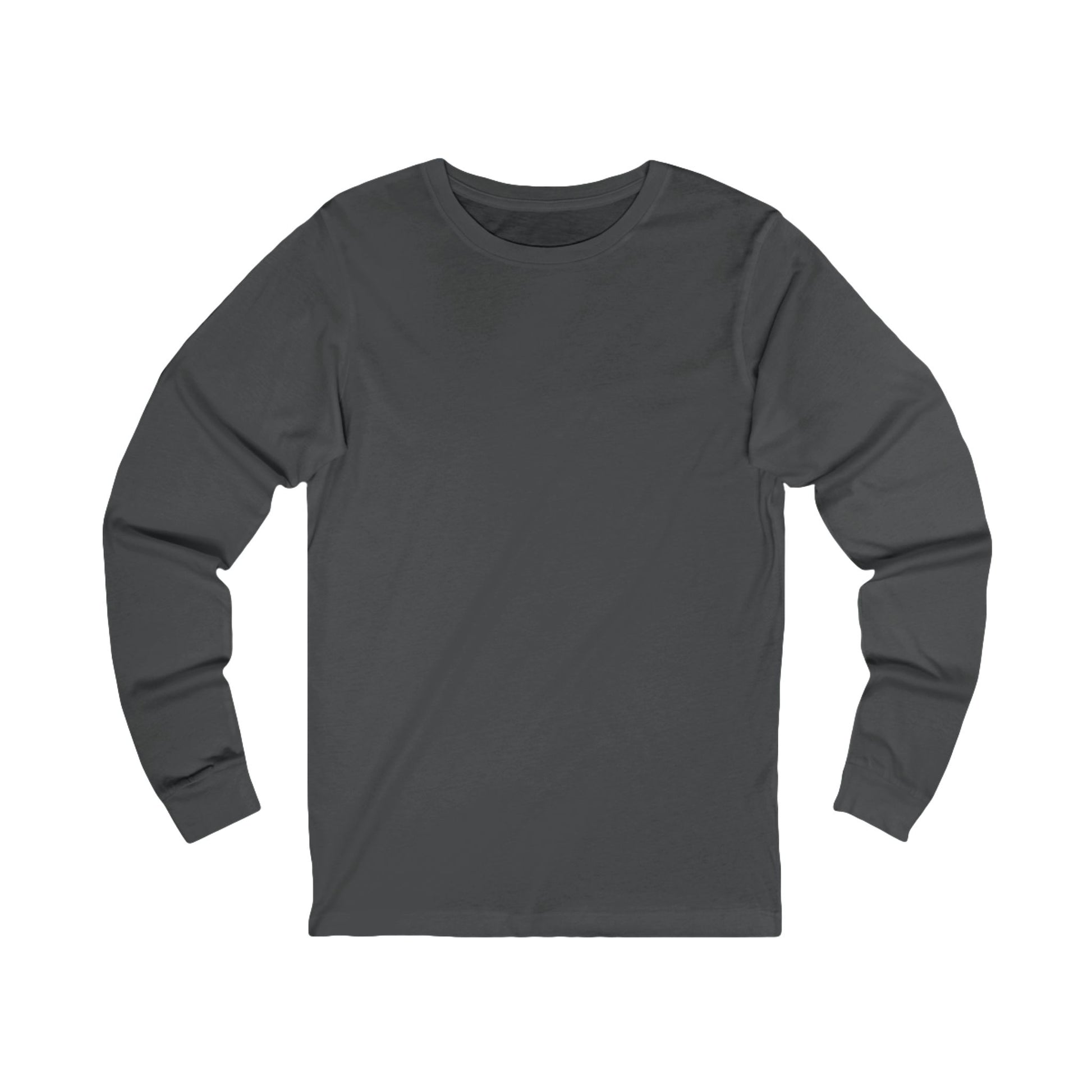 Plain dark gray long-sleeve shirt on a white background