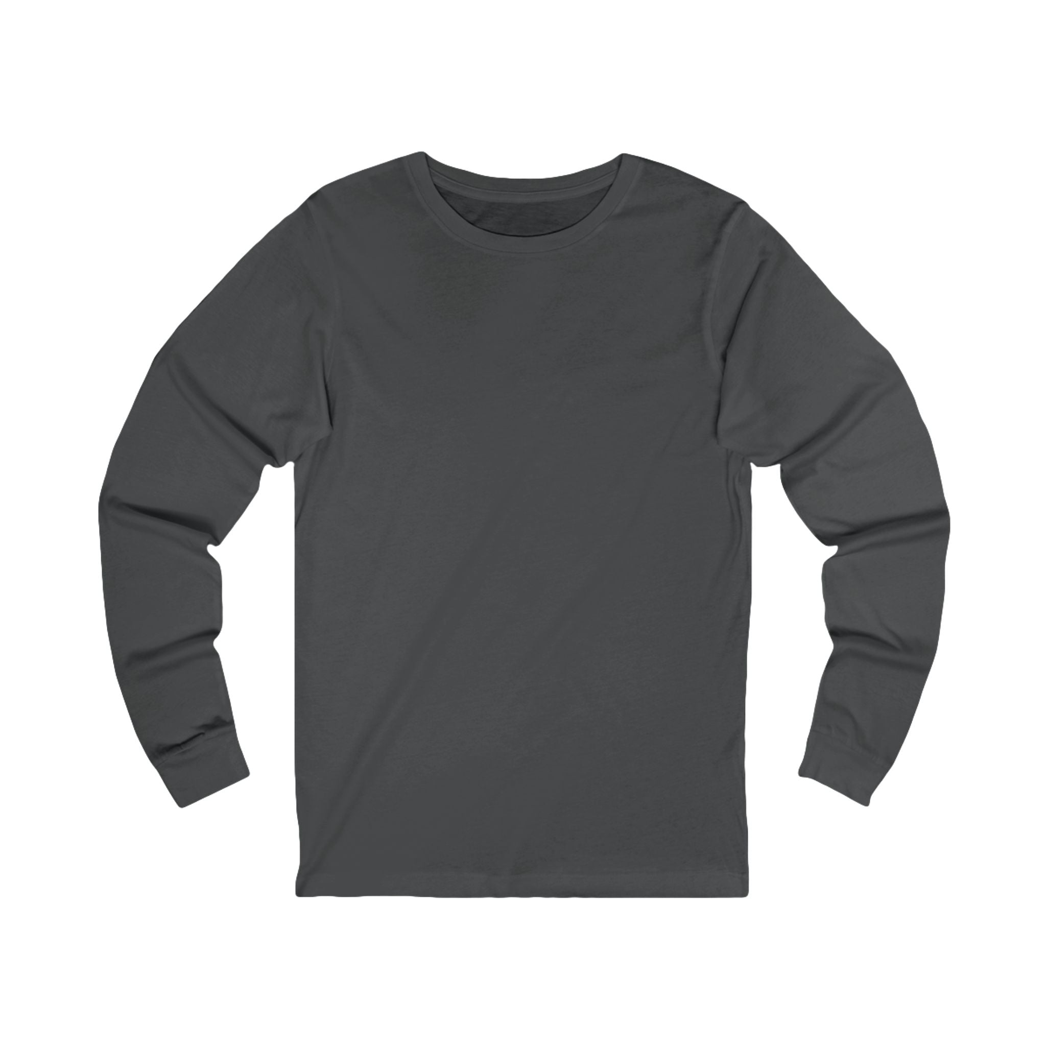 Plain dark gray long-sleeve shirt on a white background