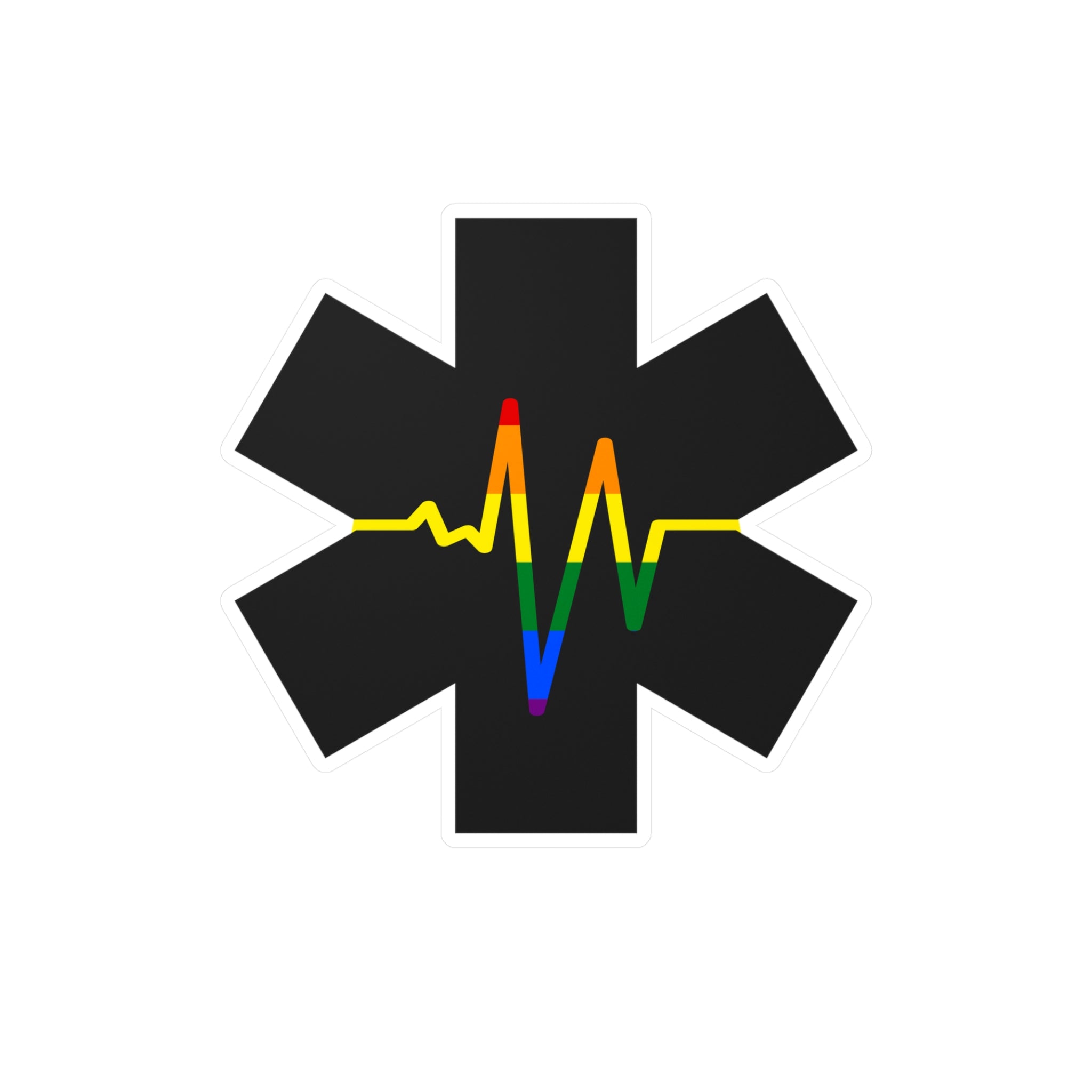 Pride EKG Star of Life Kiss-Cut Sticker