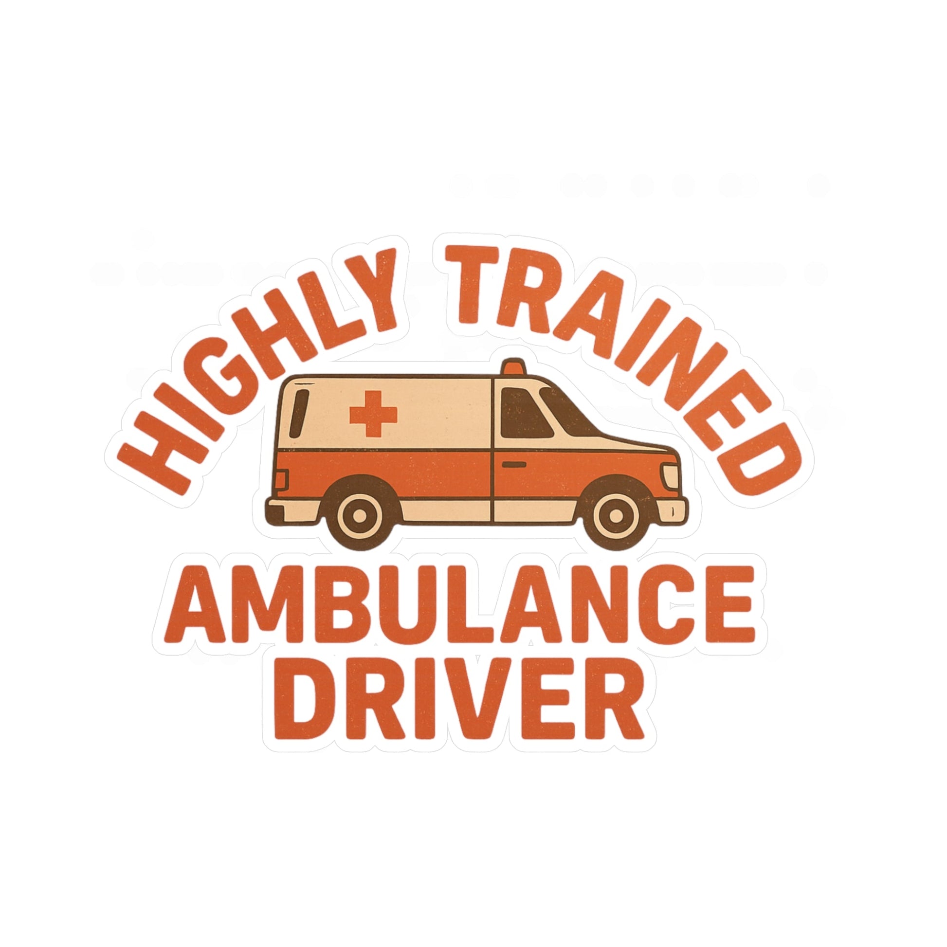 Logo with text 'Highly Trained Ambulance Driver' and an illustration of an ambulance on a white background.