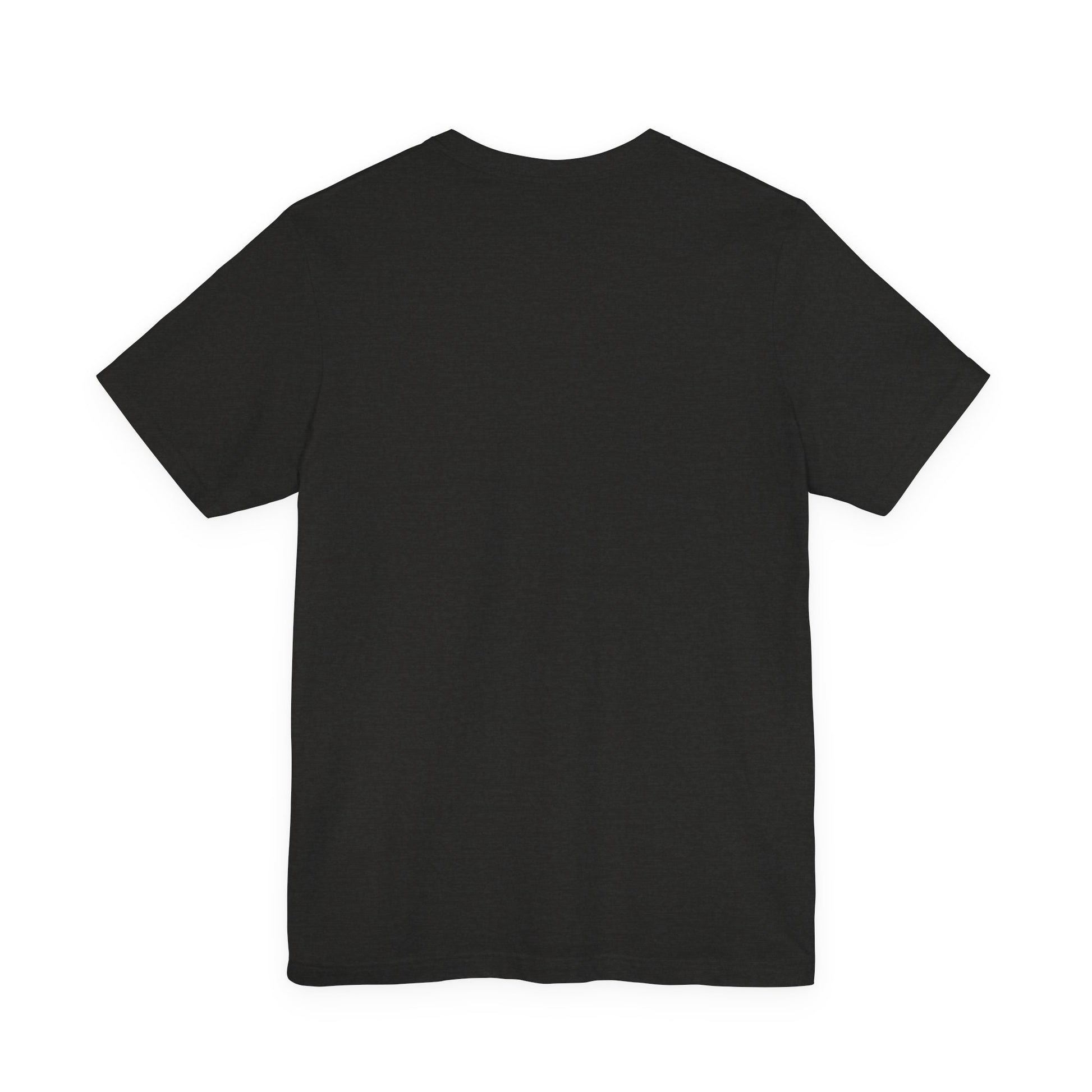 Black t-shirt on a white background