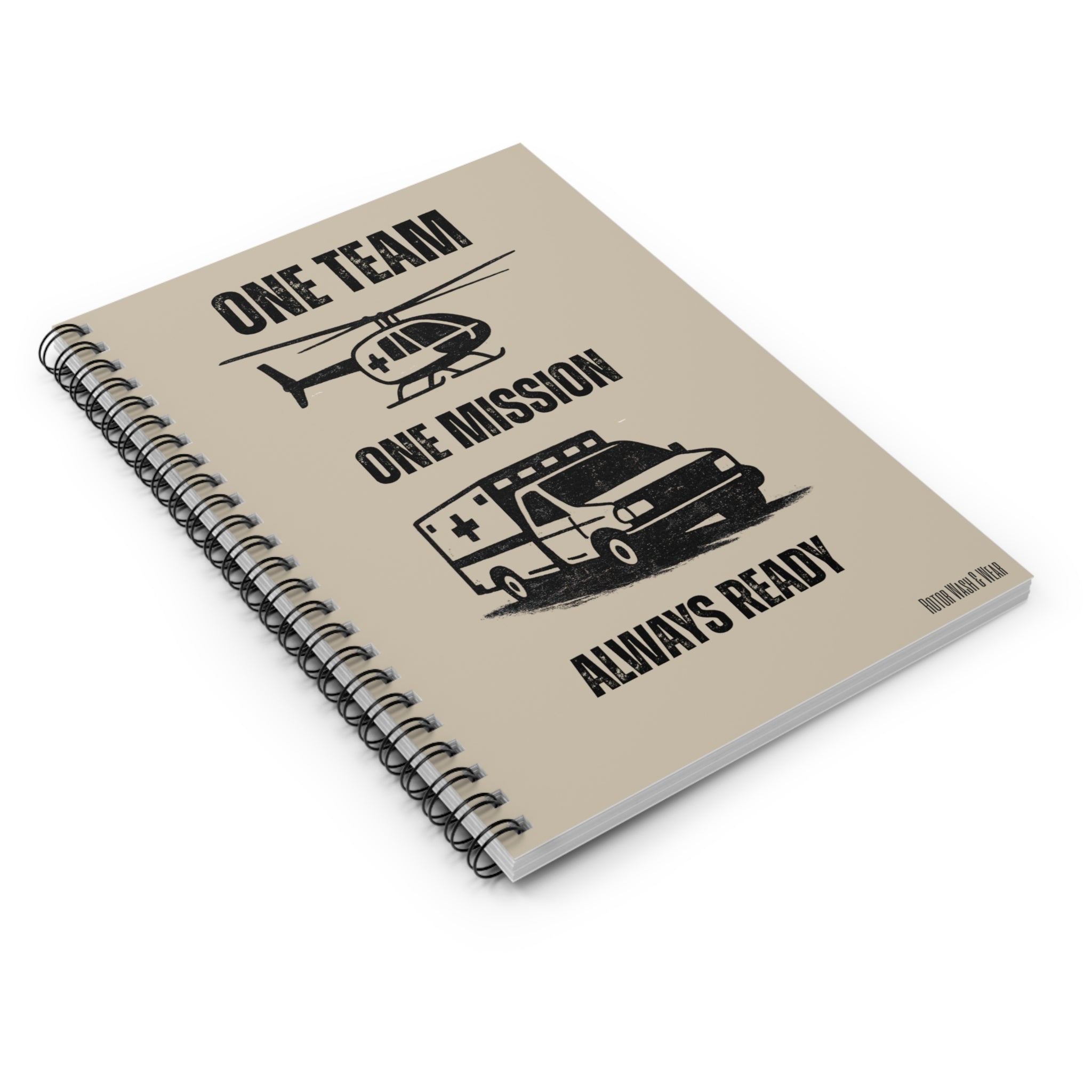 "One Team, One Mission" Tan Pocket Notebook