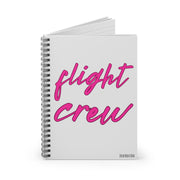 "Flight Crew" Hot Pink Cursive Pocket Notebook