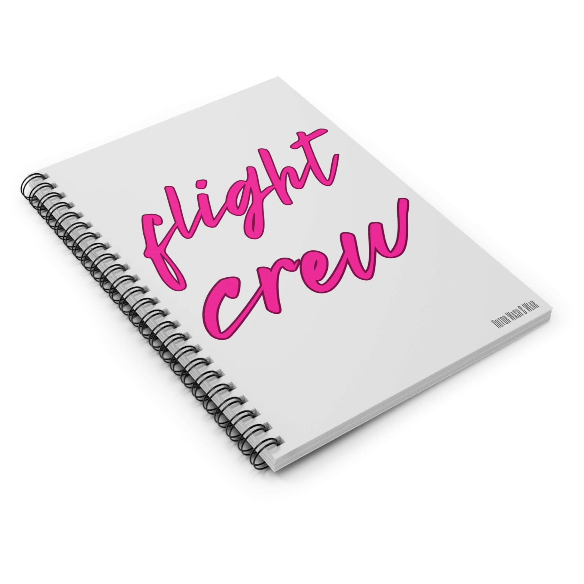 "Flight Crew" Hot Pink Cursive Pocket Notebook