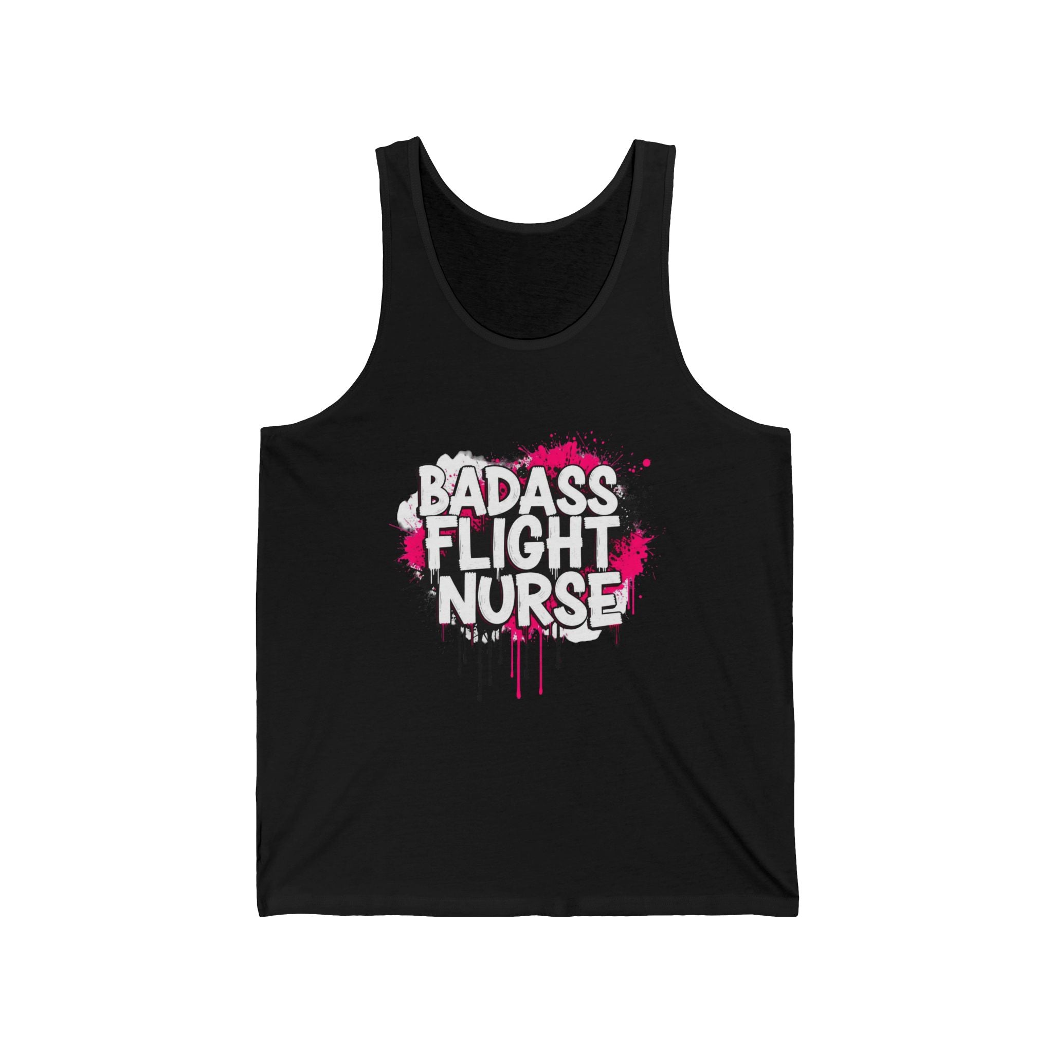 Hot Pink Badass Flight Nurse Graffiti Tank