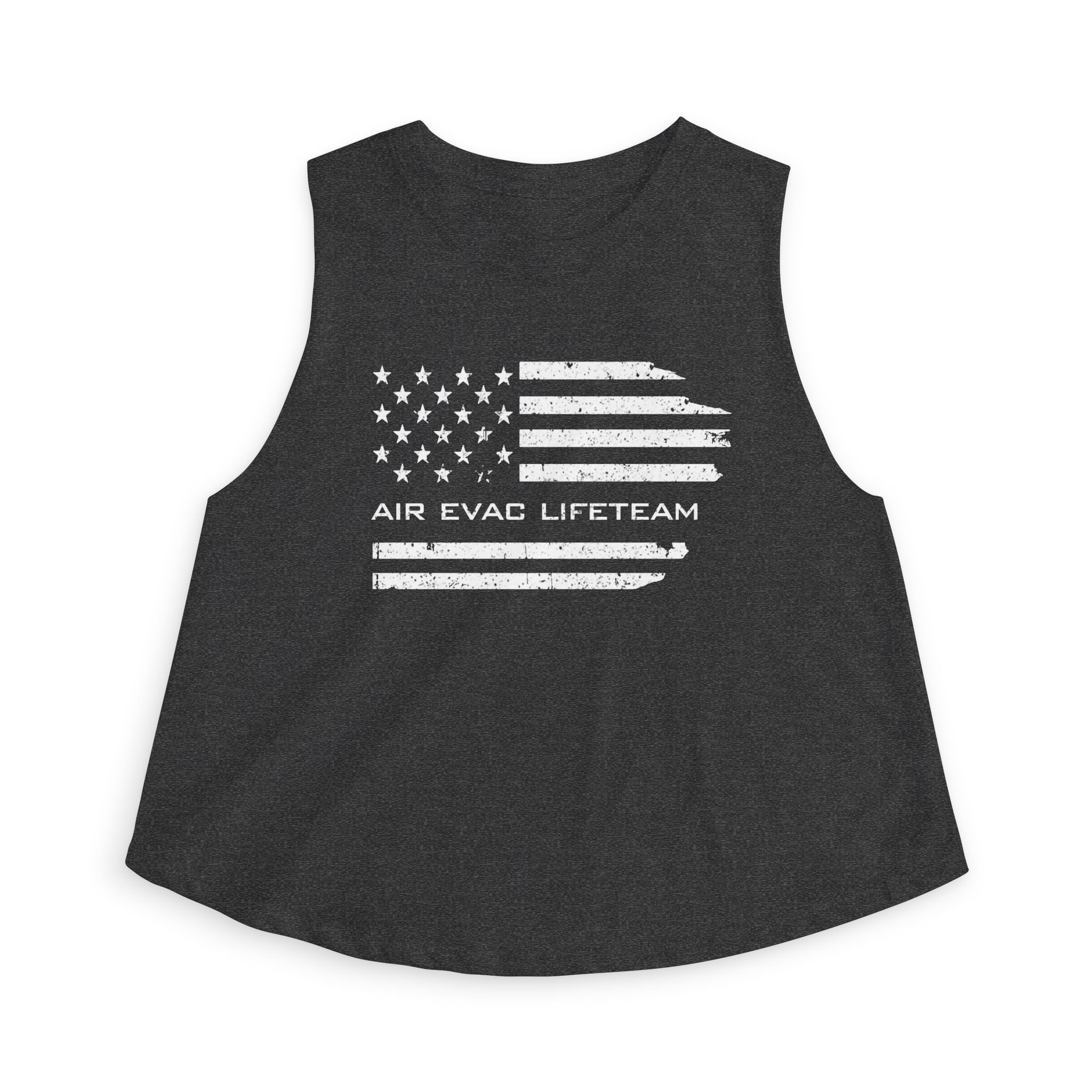 Air Evac Lifeteam Distressed Flag Women's Crop Tank