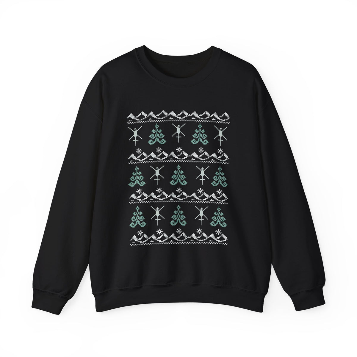 "Christmas Trees & Rotor Wash" Ugly Holiday Crewneck Sweatshirt