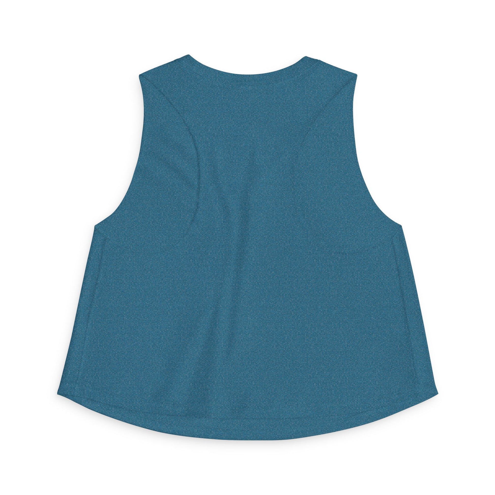 Blue sleeveless top on a white background