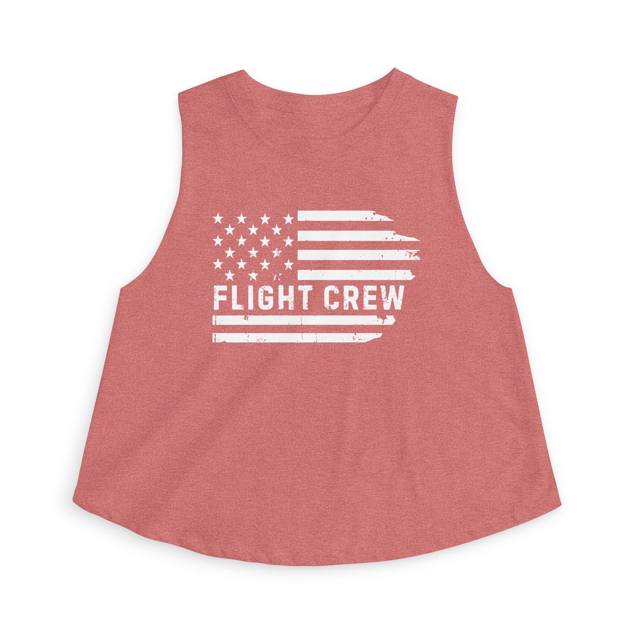 Distressed Flag "Flight Crew" Women's Crop Tank