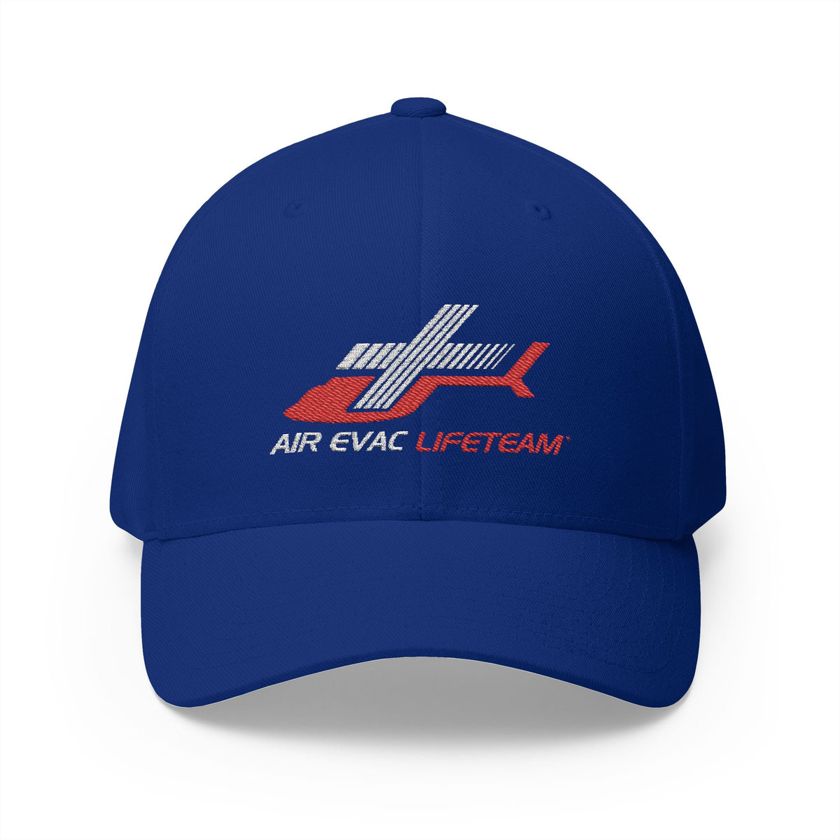 Red and White Air Evac Logo Closed-Back Flexfit Hat