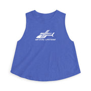 Blue sleeveless shirt with 'Air Evac Lifeteam' logo on a white background