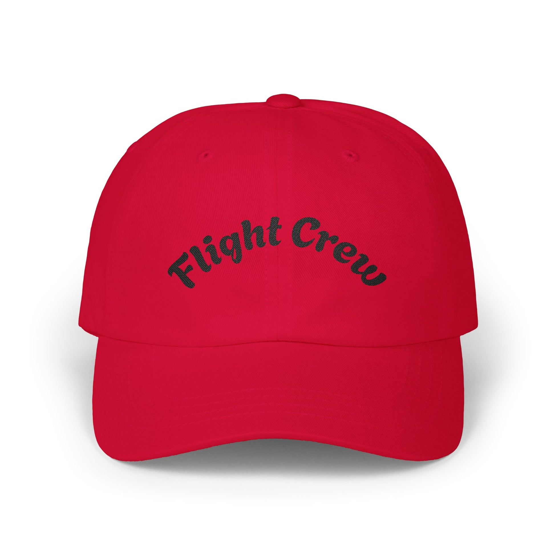 Red cap with 'Flight Crew' text on a white background