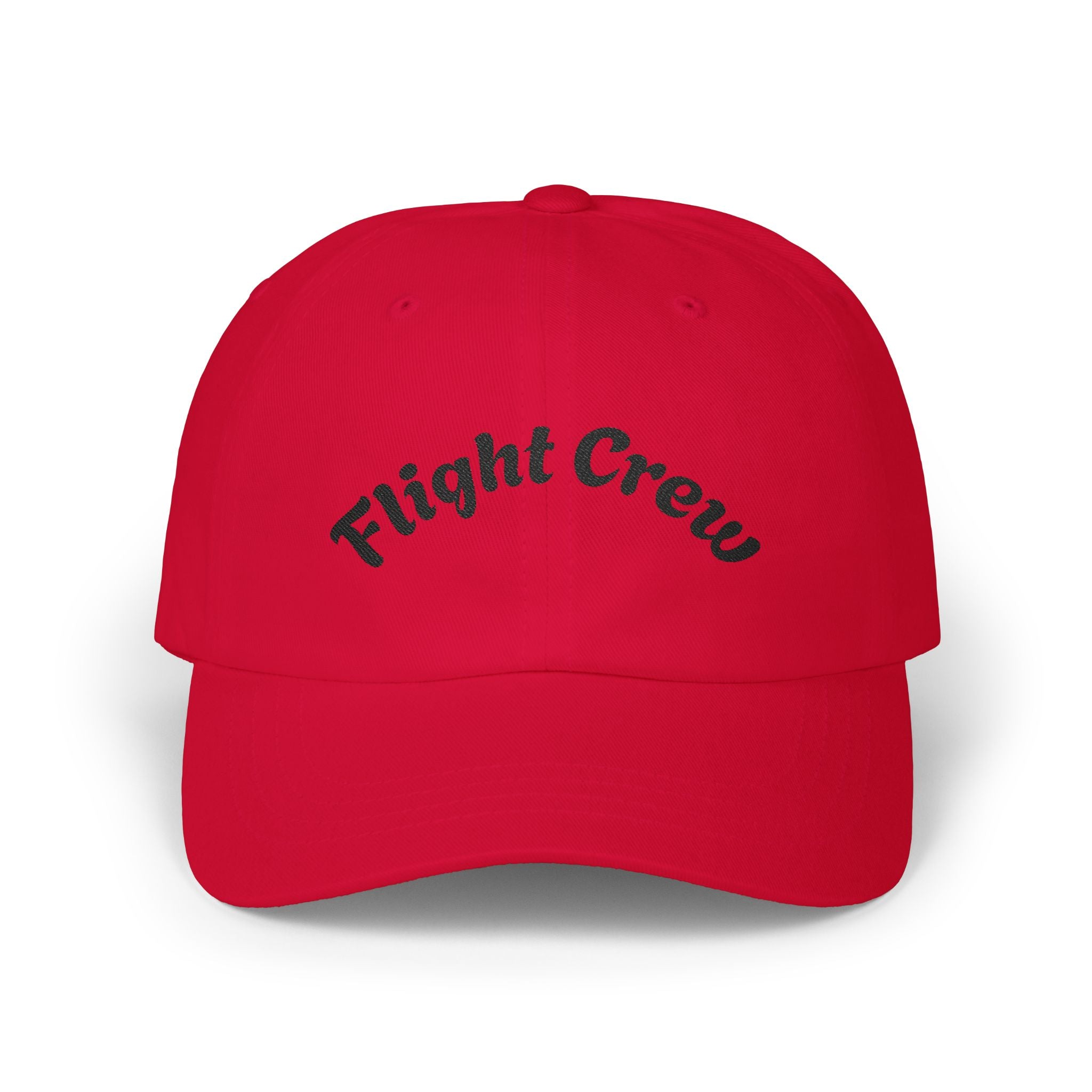 Red cap with 'Flight Crew' text on a white background