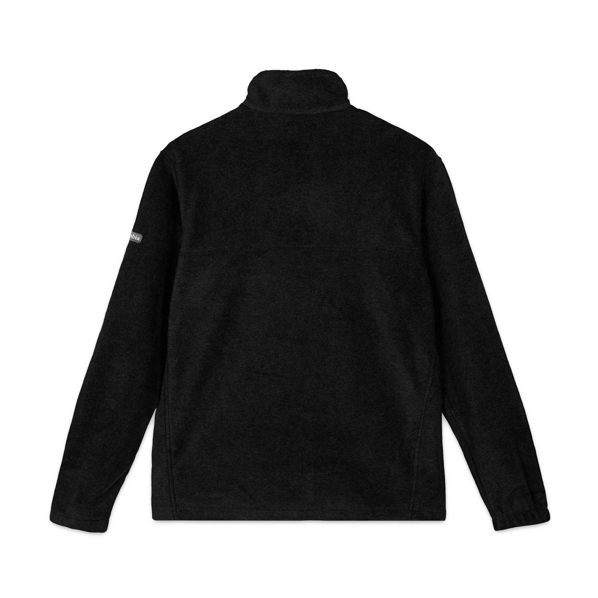 Black fleece jacket on a white background