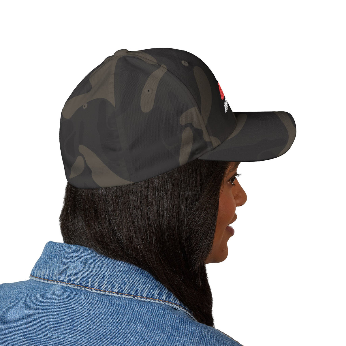 Red and White Air Evac Logo Closed-Back Flexfit Hat