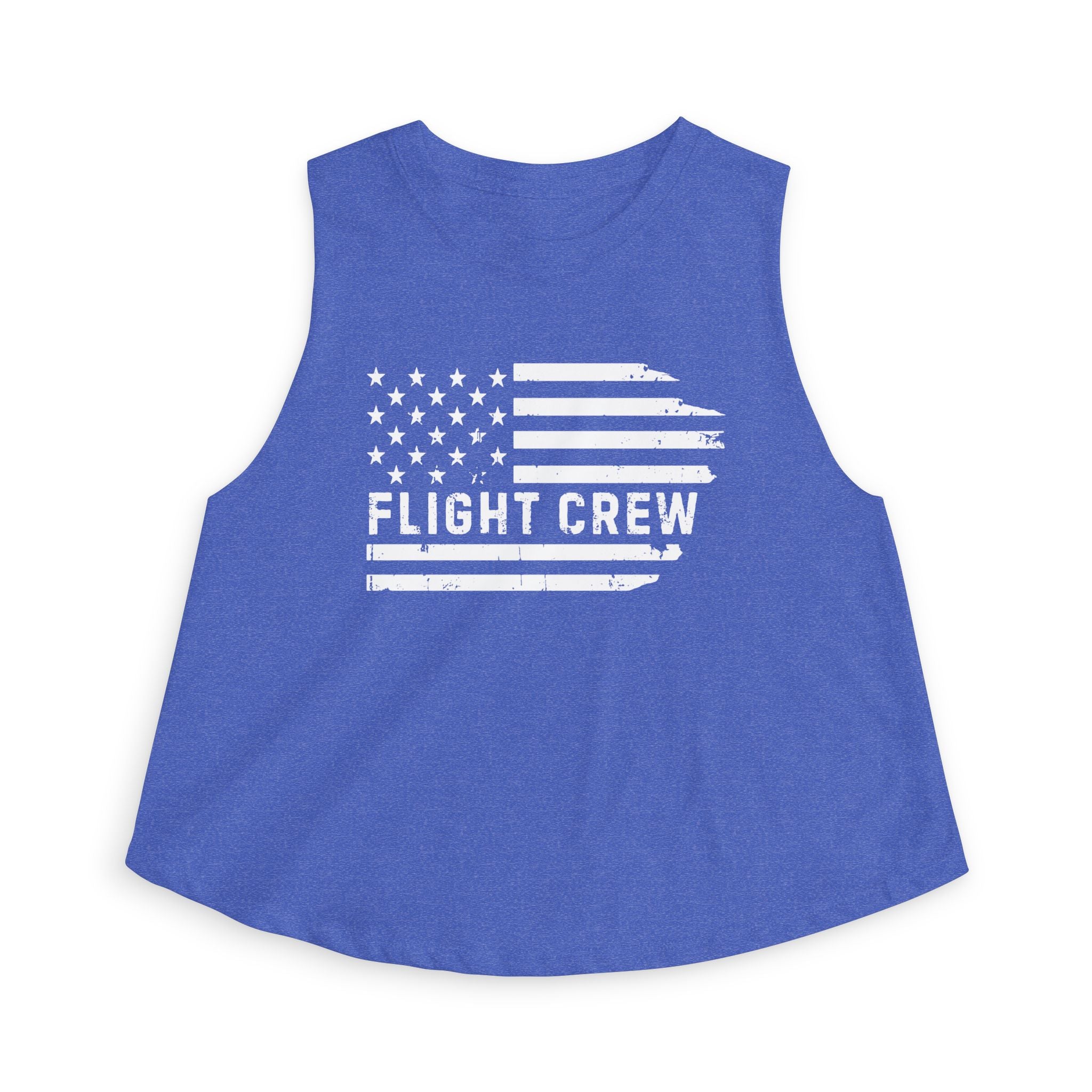 Distressed Flag "Flight Crew" Women's Crop Tank