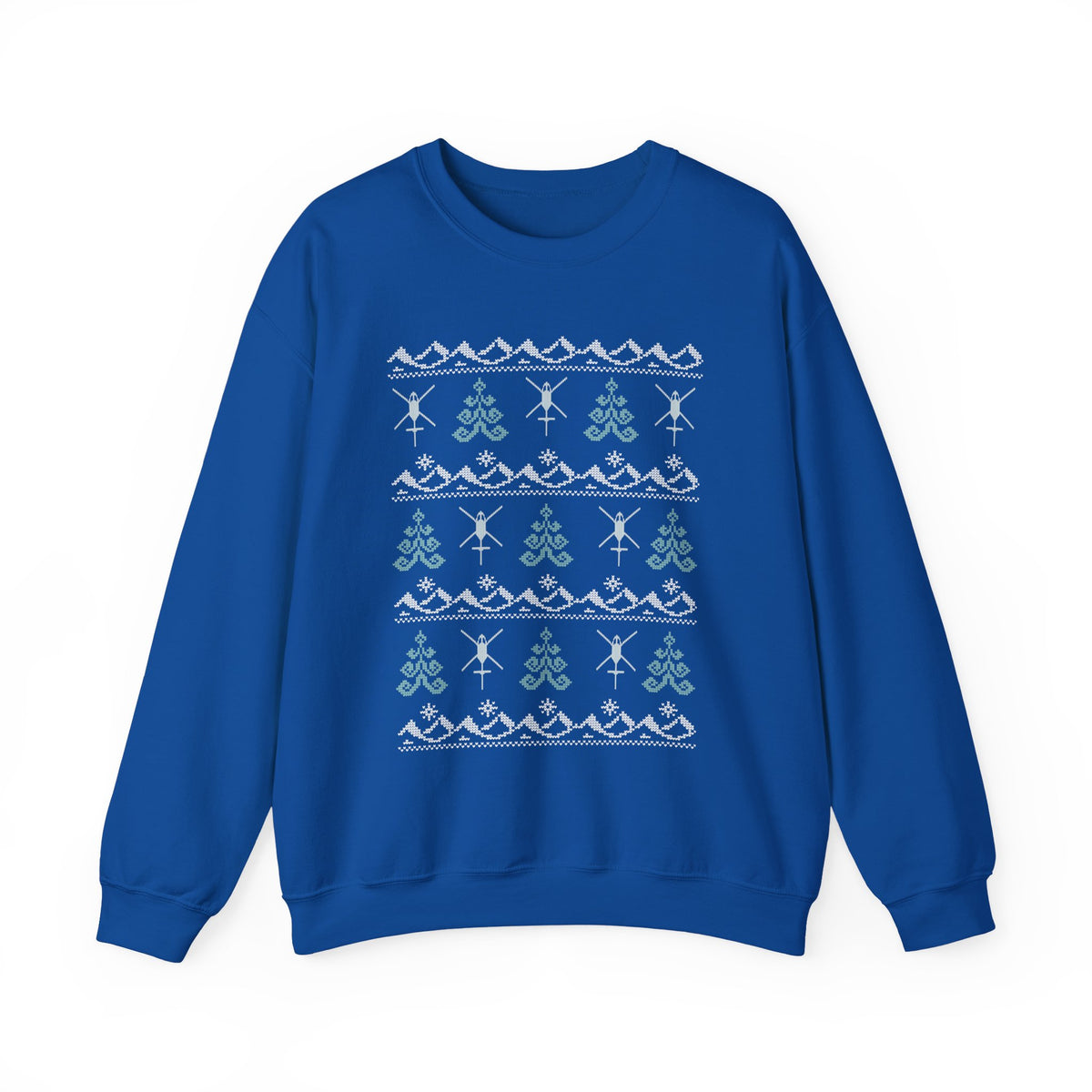 "Christmas Trees & Rotor Wash" Ugly Holiday Crewneck Sweatshirt