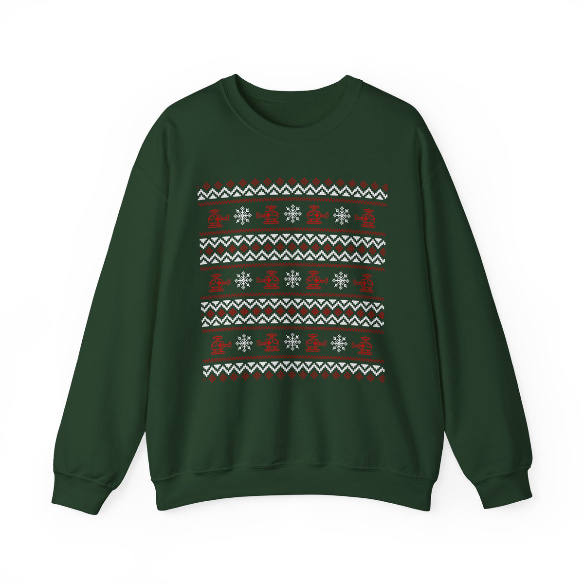 "Rotor Wash & Snowflakes" Ugly Holiday Crewneck Sweatshirt