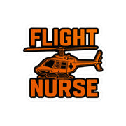 Sticker with 'FLIGHT NURSE' orange text and helicopter graphic on a white background