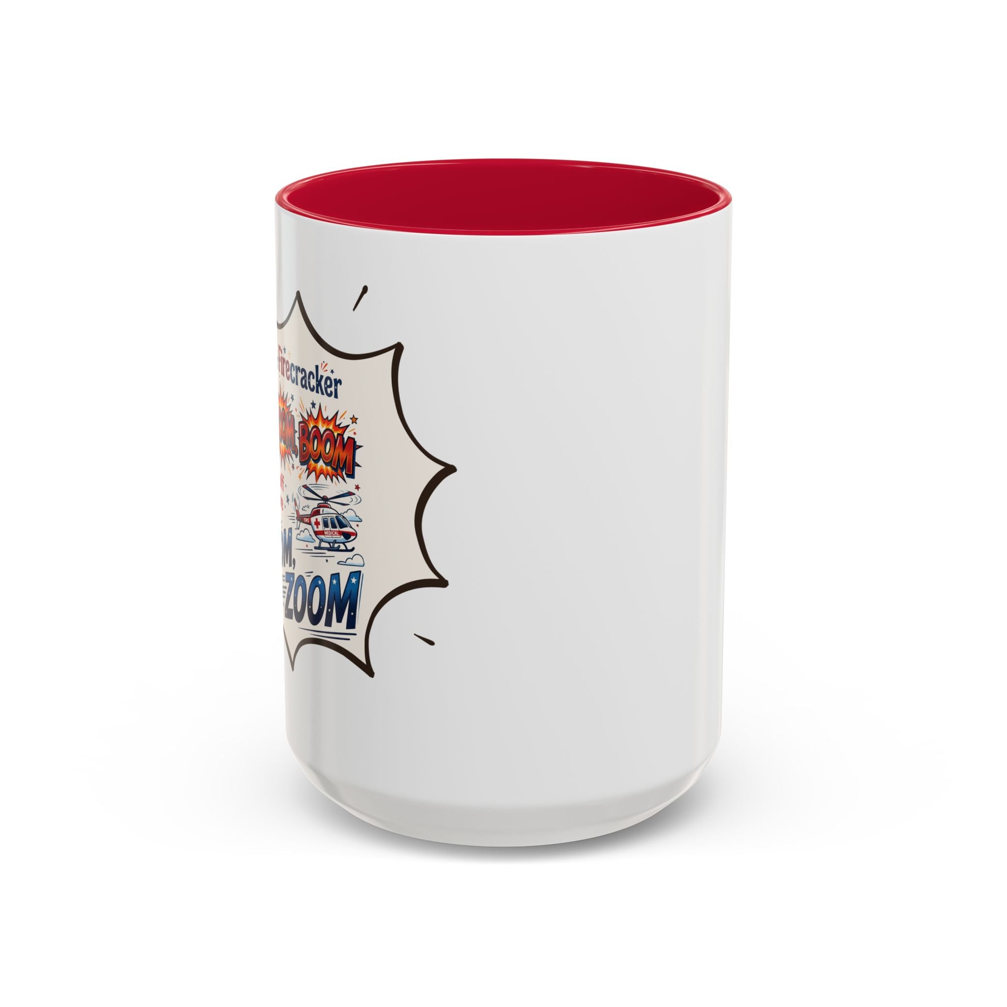 "Zoom Zoom Zoom" Comic Style Color Accent Mug
