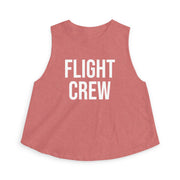 Pink sleeveless shirt with 'FLIGHT CREW' text by Rotor Wash & Wear