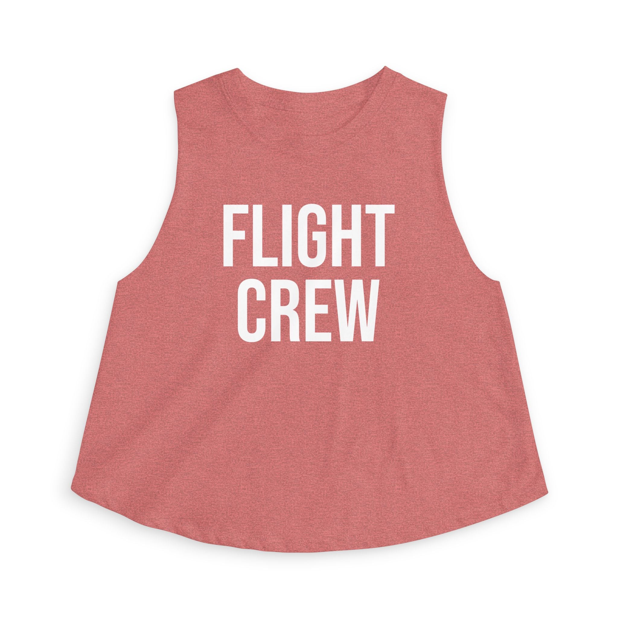 Pink sleeveless shirt with 'FLIGHT CREW' text by Rotor Wash & Wear