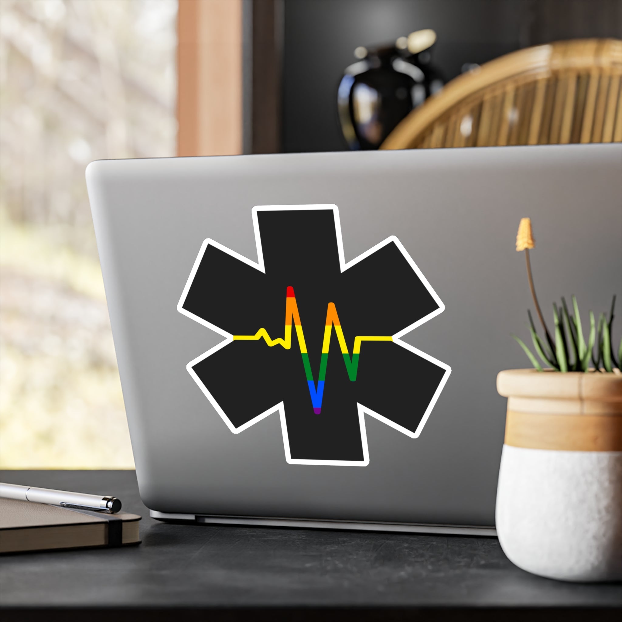 Pride EKG Star of Life Kiss-Cut Sticker