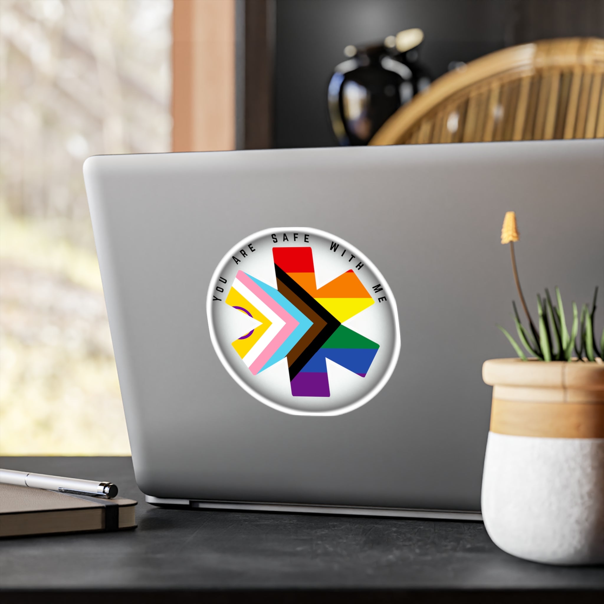 You Are Safe With Me Pride Kiss-Cut Sticker