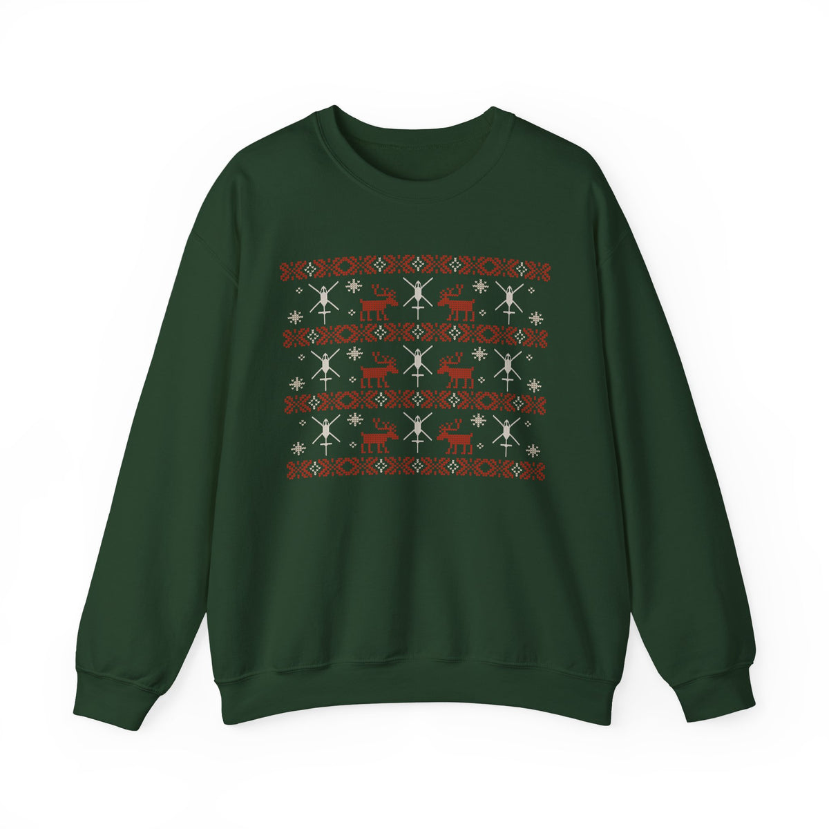 "Rotor Wash & Reindeer" Ugly Holiday Crewneck Sweatshirt