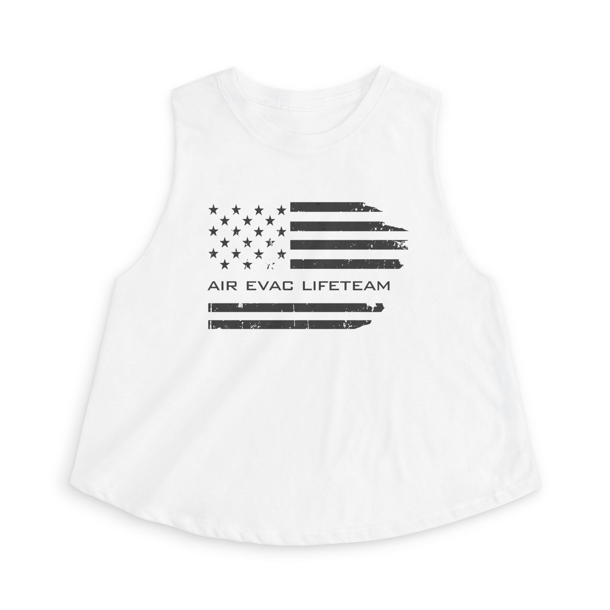Air Evac Lifeteam Distressed Flag Women's Crop Tank