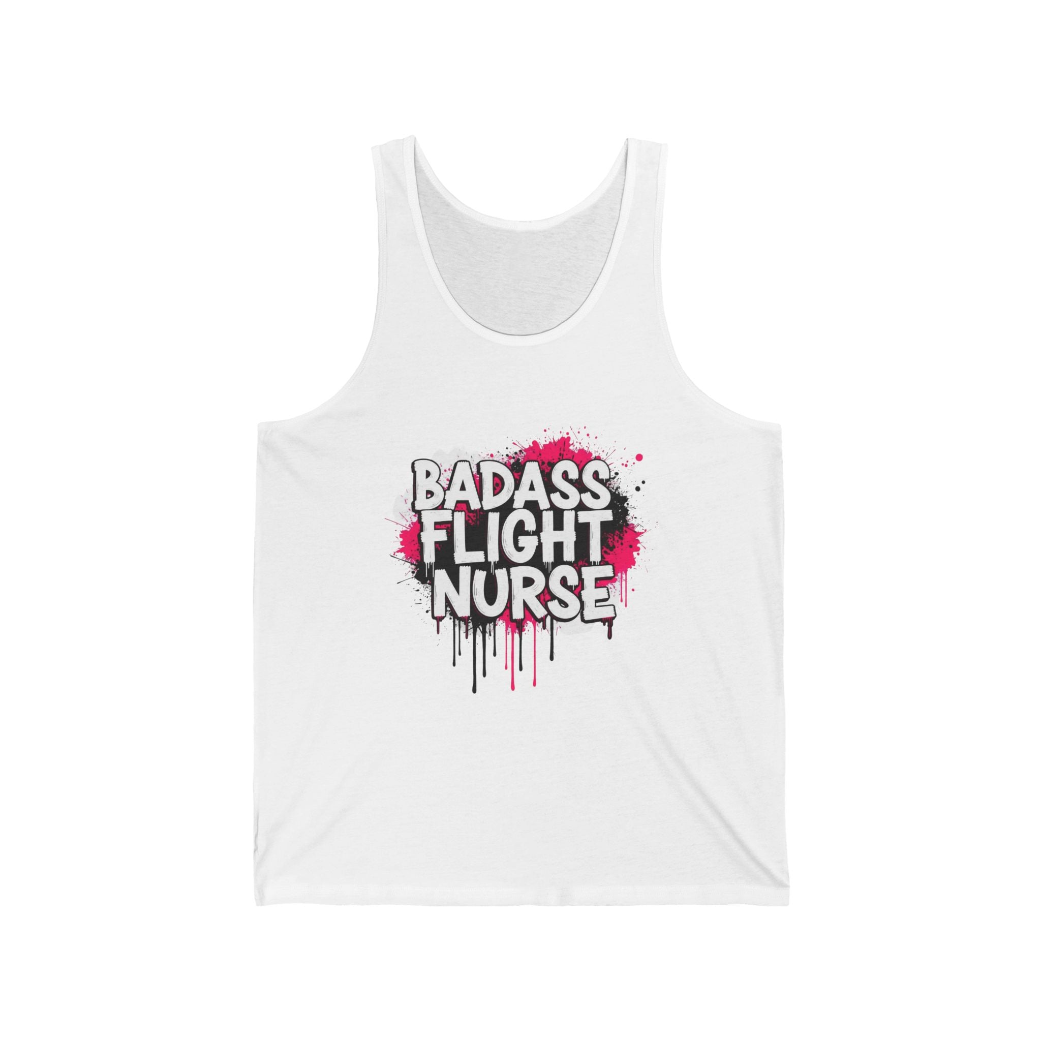 Hot Pink Badass Flight Nurse Graffiti Tank