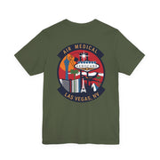 Green t-shirt with Air Medical Aerocare Las Vegas, NV logo on a white background